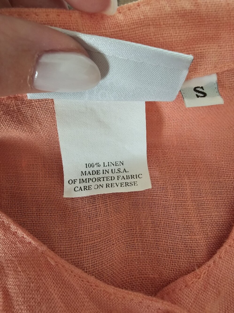 Hot Cotton Coral Button-Front Linen Shirt - Picture 5 of 7
